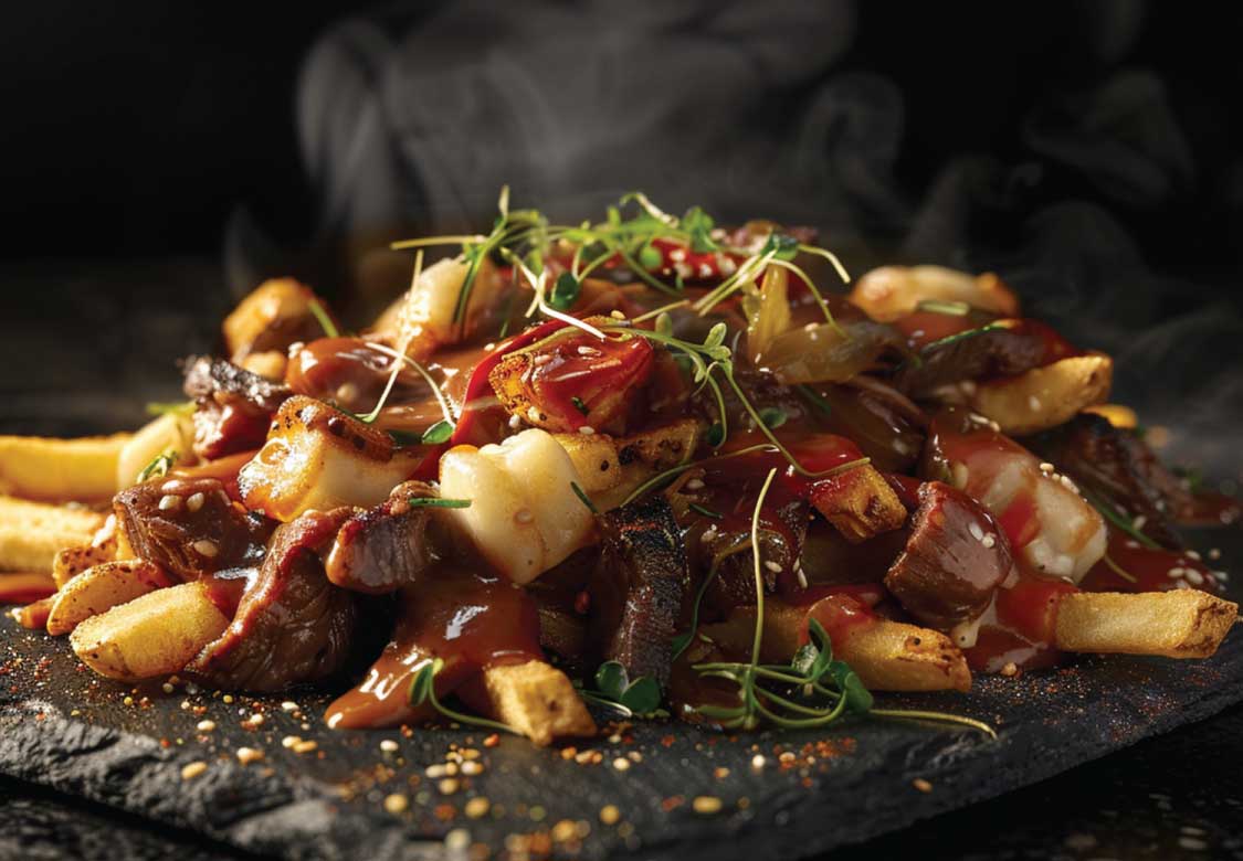 Authentic Quebec poutine with fresh cheese curds, hand-cut fries and homemade gravy at Sacrée Poutine Dubai